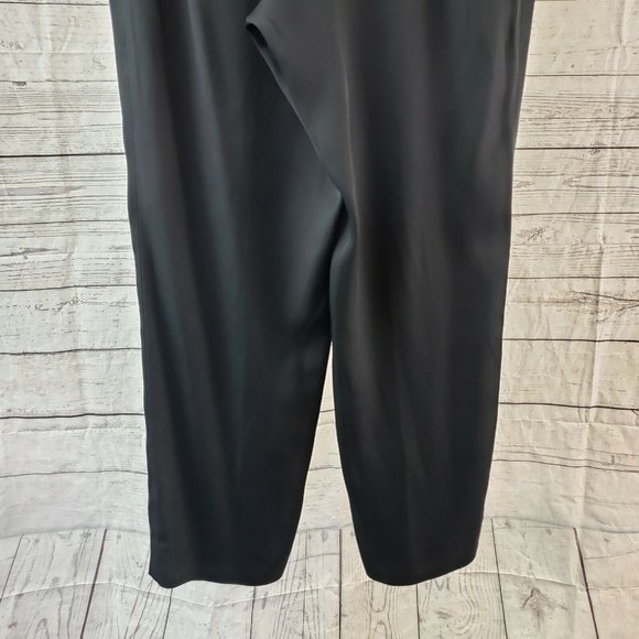 Jeanne Lanvin Womens Cropped Pants Sz 42 US 12 Black Tapered Leg Belted - Picture 4 of 6